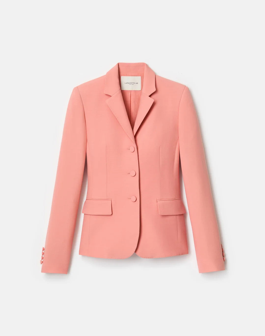 Wool-Silk Crepe Three-Button Academy Blazer - Altrosa Pink