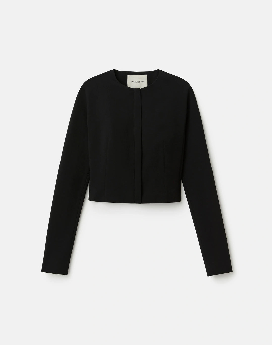 Finesse Crepe Slim Cropped Jacket - Black