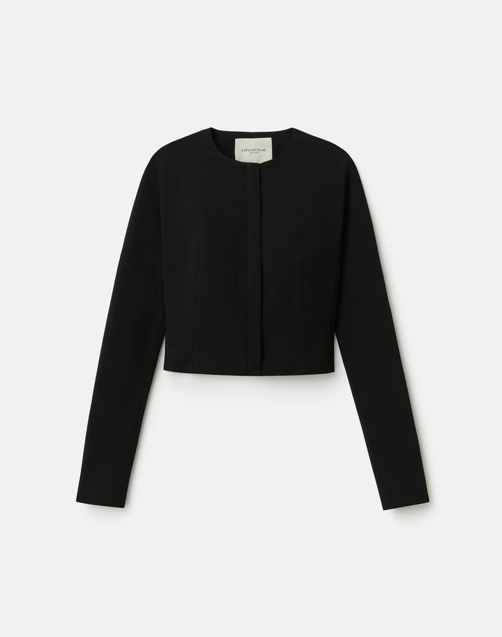 Finesse Crepe Slim Cropped Jacket - Black