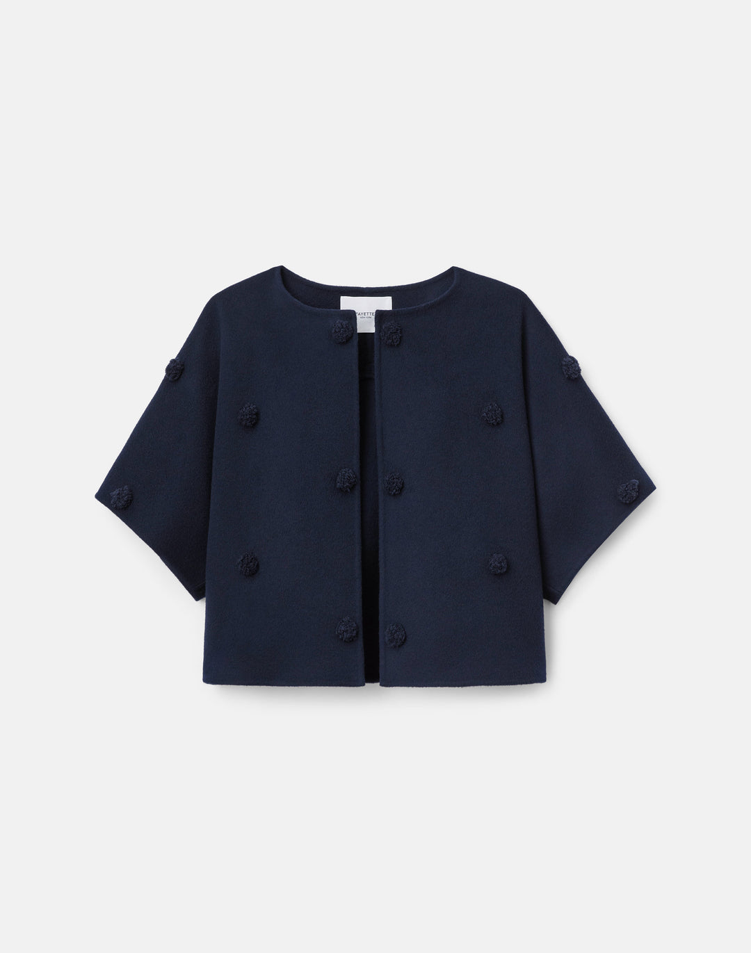 Fringe Pom Double-Face Jacket - Midnight