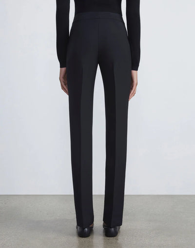 Wool-Silk Crepe Barrow Pant - Black