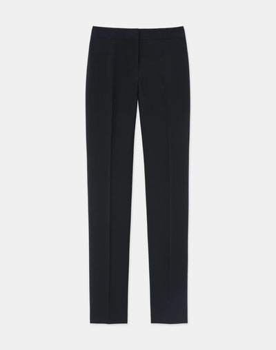 Wool-Silk Crepe Barrow Pant - Black