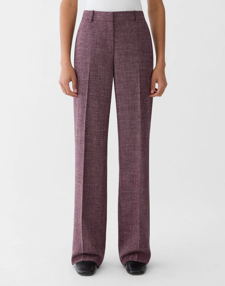 Wool Mouliné Gates Straight Pant - Mulberry Multi