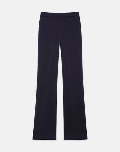 SATIN GATES SIDE ZIP FLARED PANT - Black