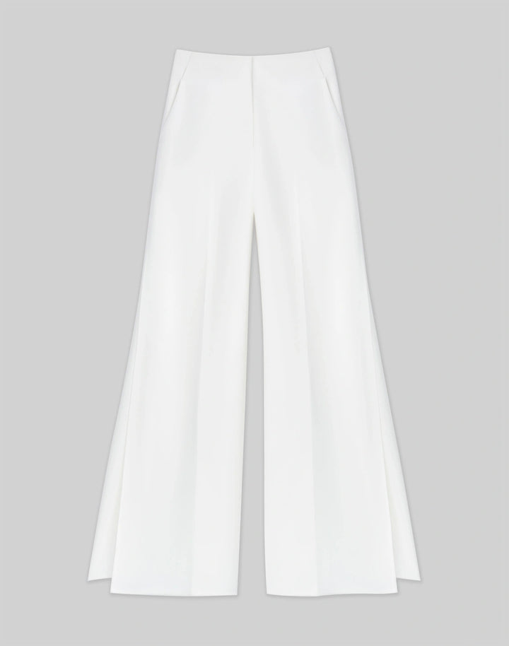 Linen Thames Wide Leg Pant - White