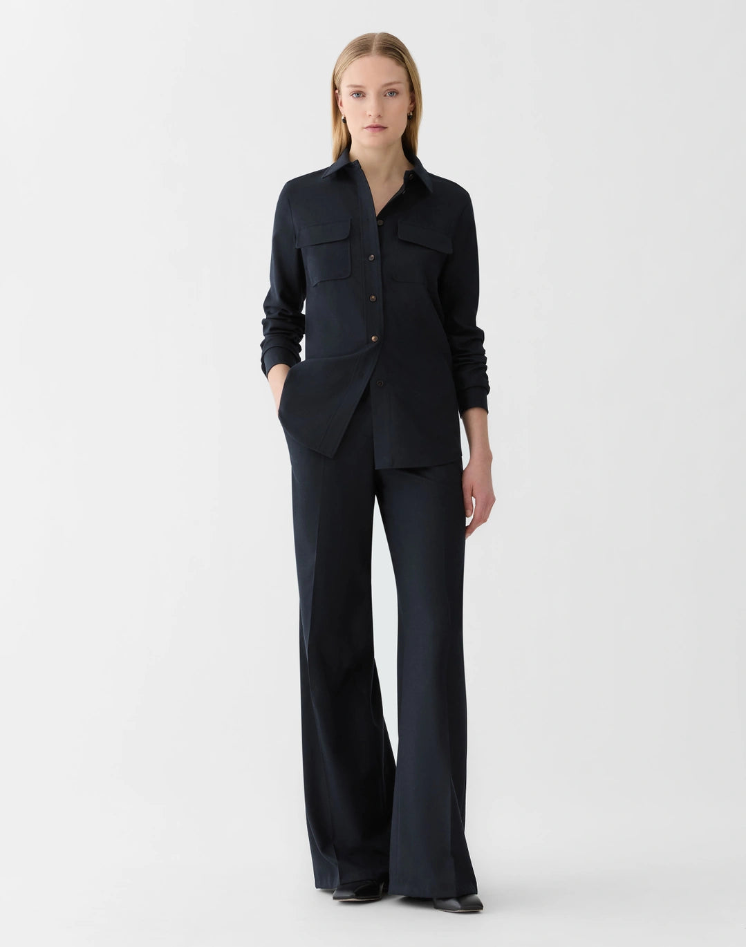Brushed Responsible Wool Thames Pant - Ink