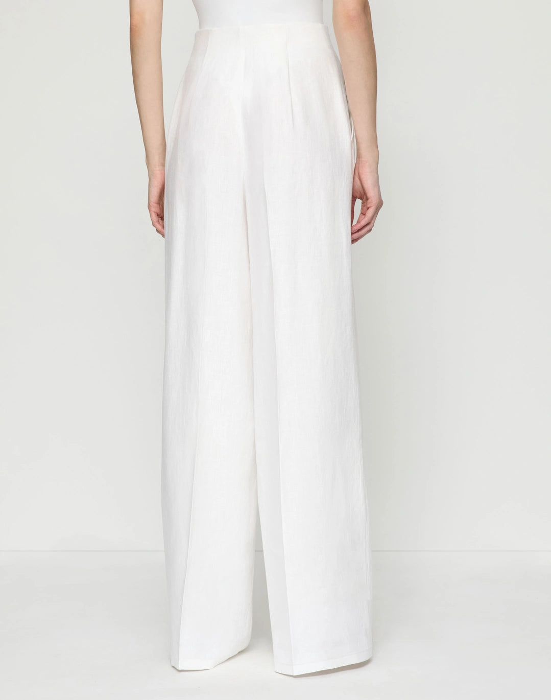 Linen Thames Wide Leg Pant - White