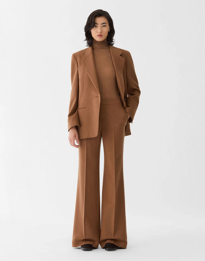 Camel Hair Lafayette Flare Pant - Camel