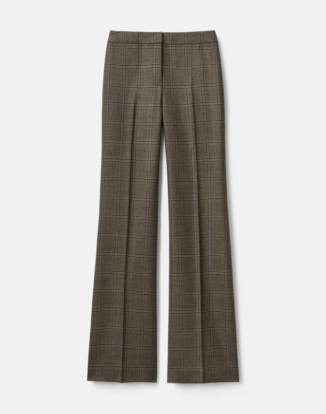 Wool Glen Plaid Lafayette Flare Pant - Olive Multi