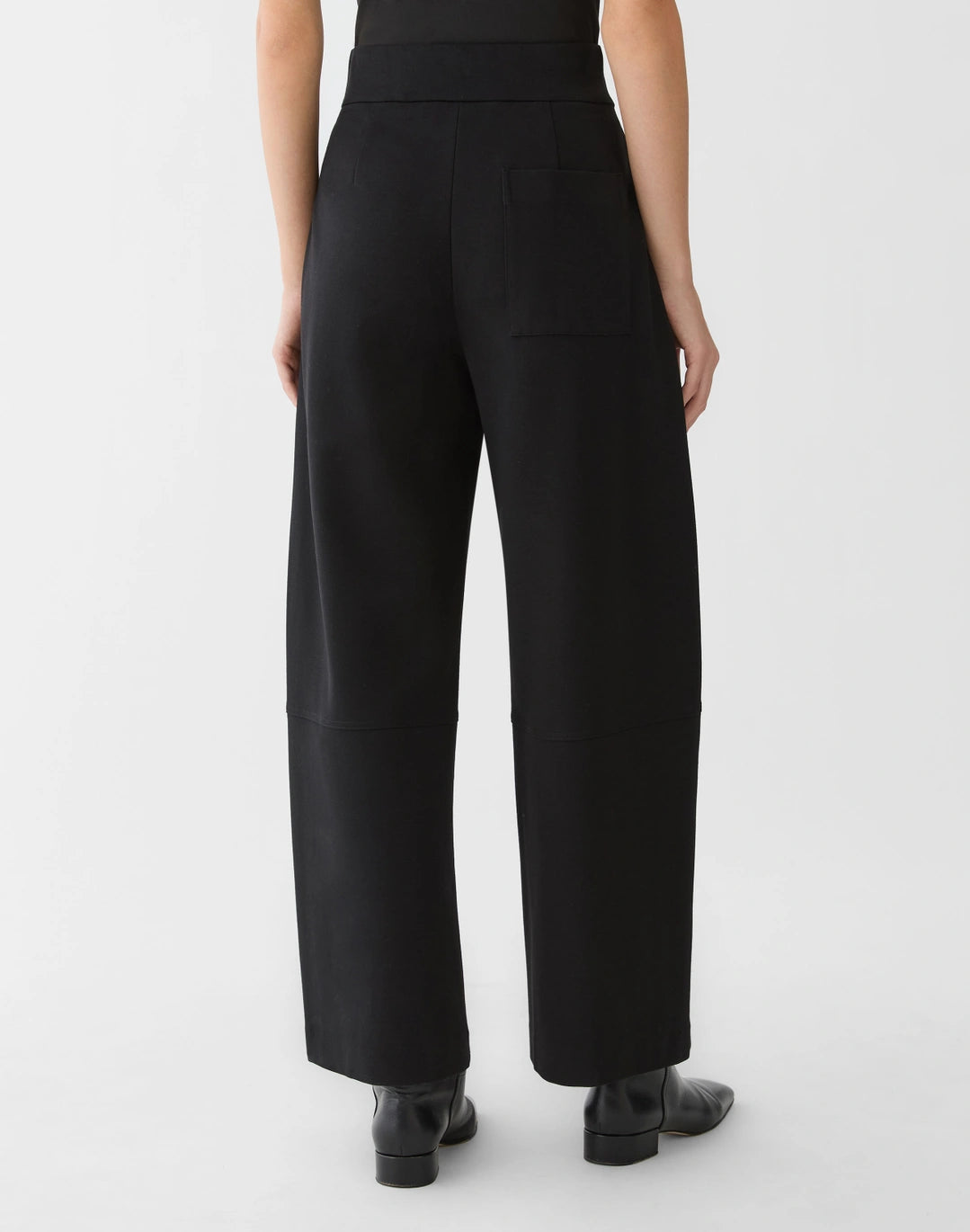 Punto Milano Walker Barrel Leg Ankle Pant - Black