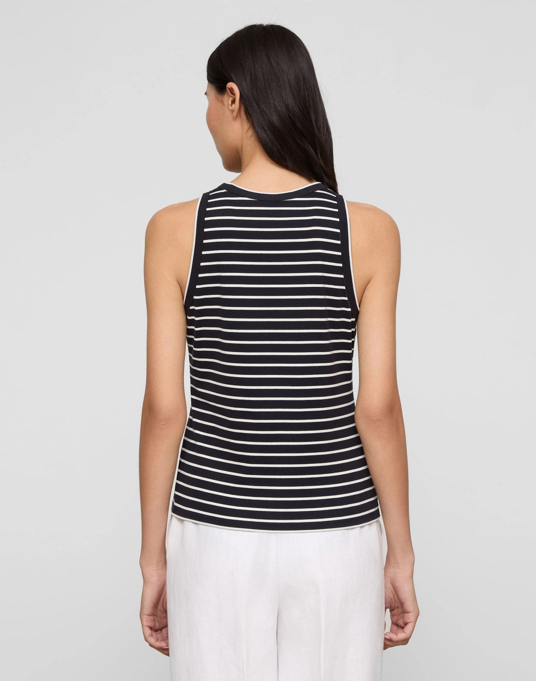 Striped Cotton Rib Racerback Tank - Midnight