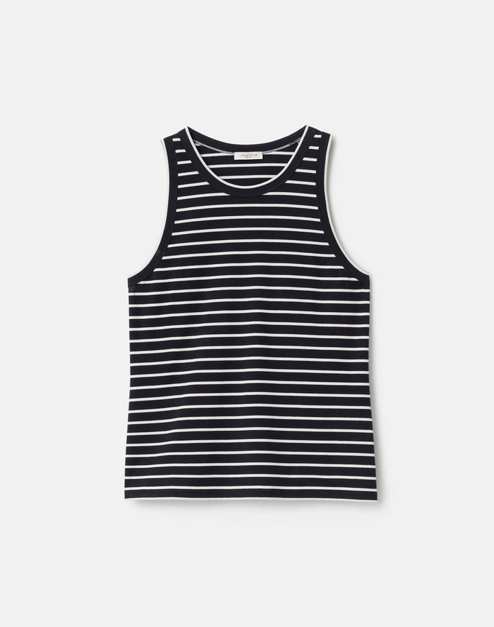 Striped Cotton Rib Racerback Tank - Midnight