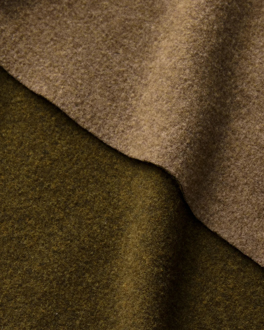 Wool-Cashmere Double Face Jersey Reversible Top - Forage Green Mel/Ashwood Mel