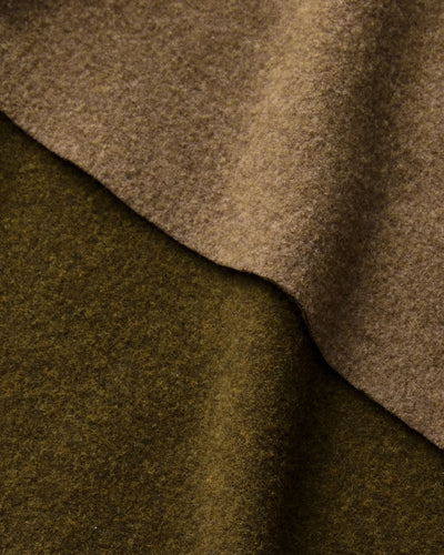 Wool-Cashmere Double Face Jersey Reversible Top - Forage Green Mel/Ashwood Mel