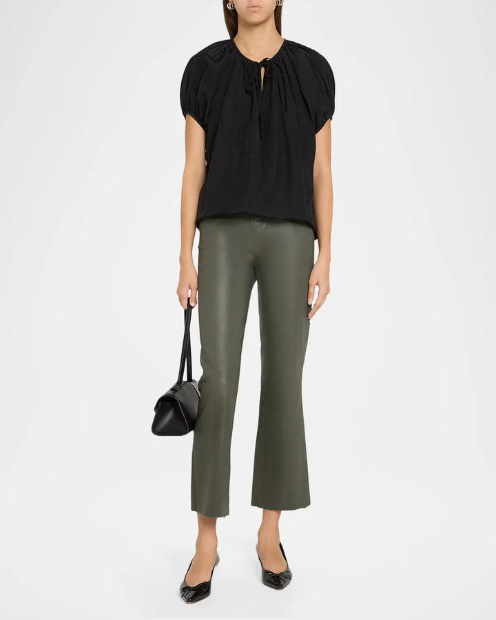 Kendra High-Rise Coated Crop Flare Jeans