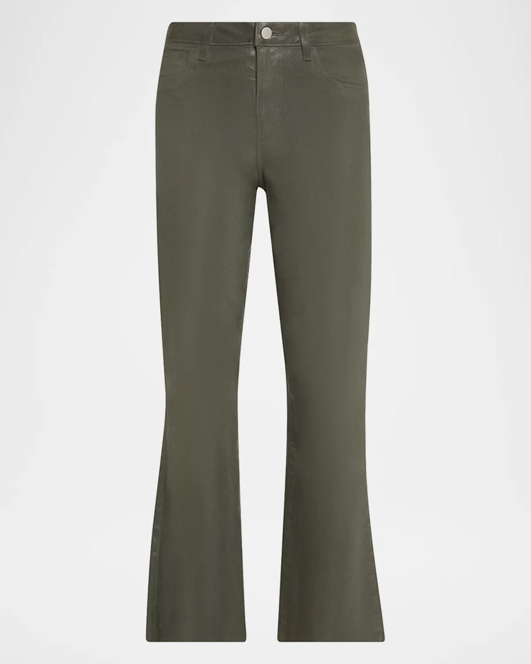 Kendra High-Rise Coated Crop Flare Jeans