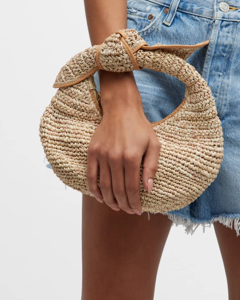 The Josie Knot Raffia Top-Handle Bag