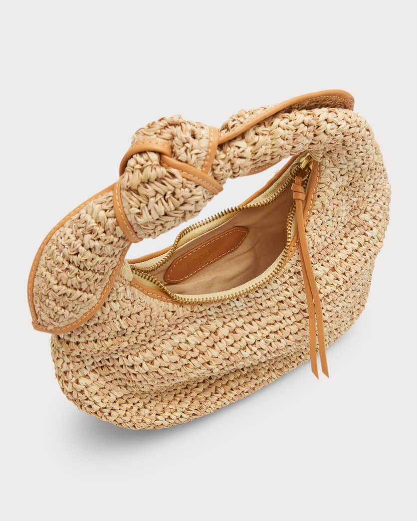 The Josie Knot Raffia Top-Handle Bag