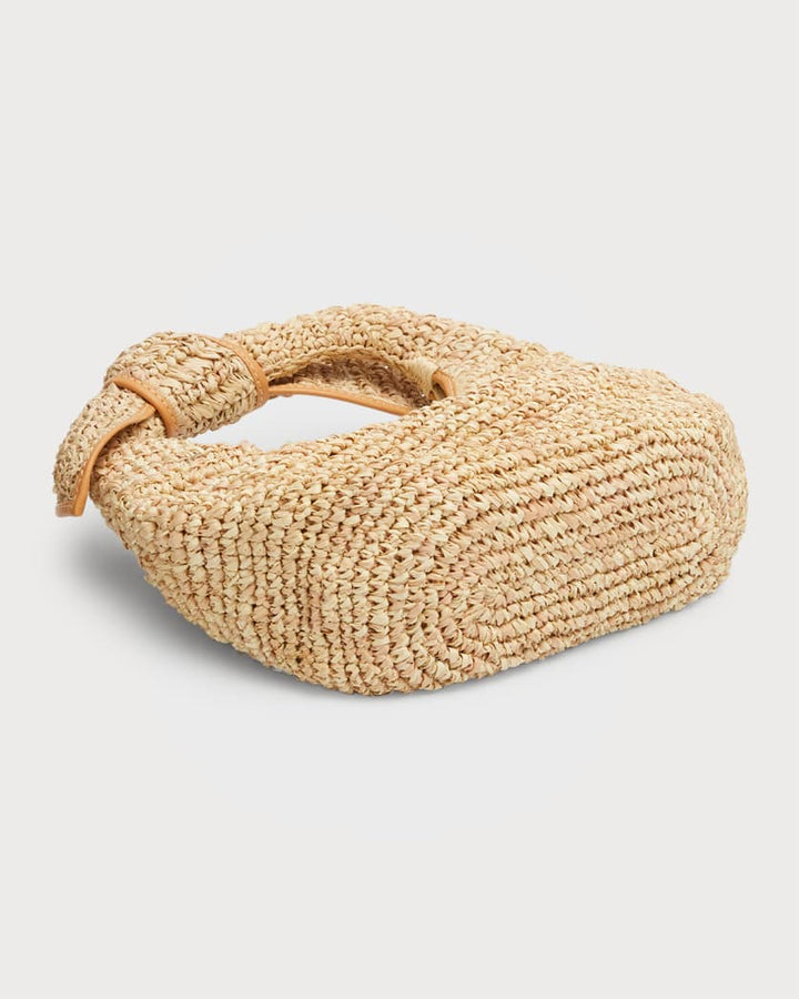 The Josie Knot Raffia Top-Handle Bag