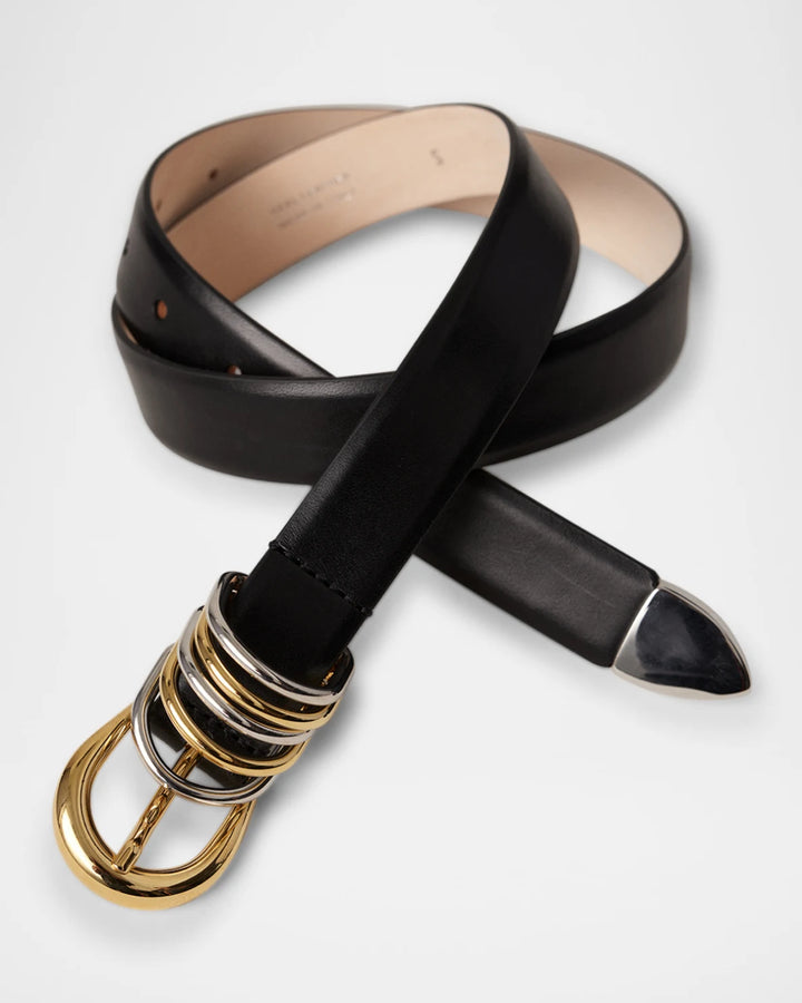 Constance Mixed Metal Belt - Black