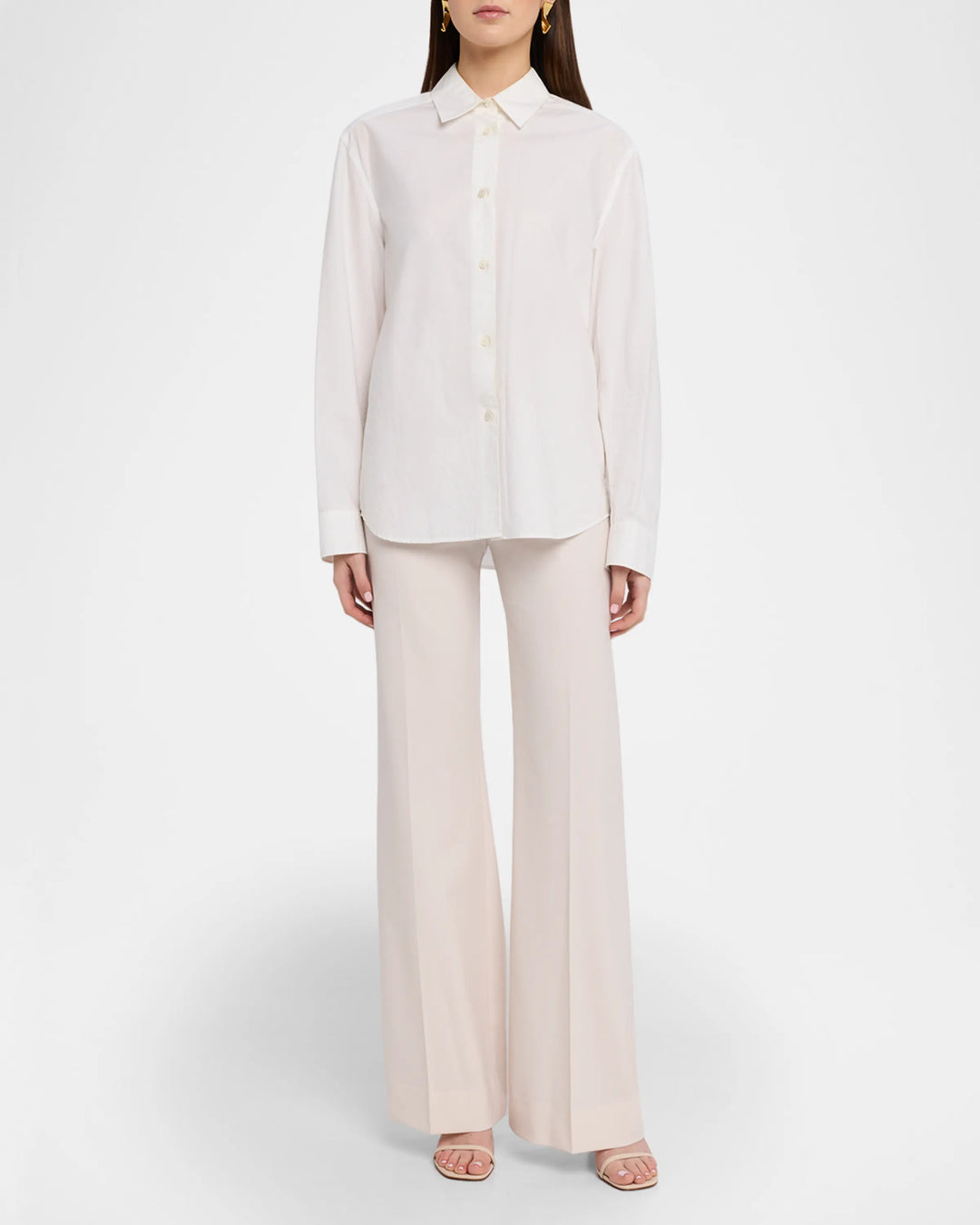 Alina Patch-Pocket Wide-Leg Trousers - Ivory