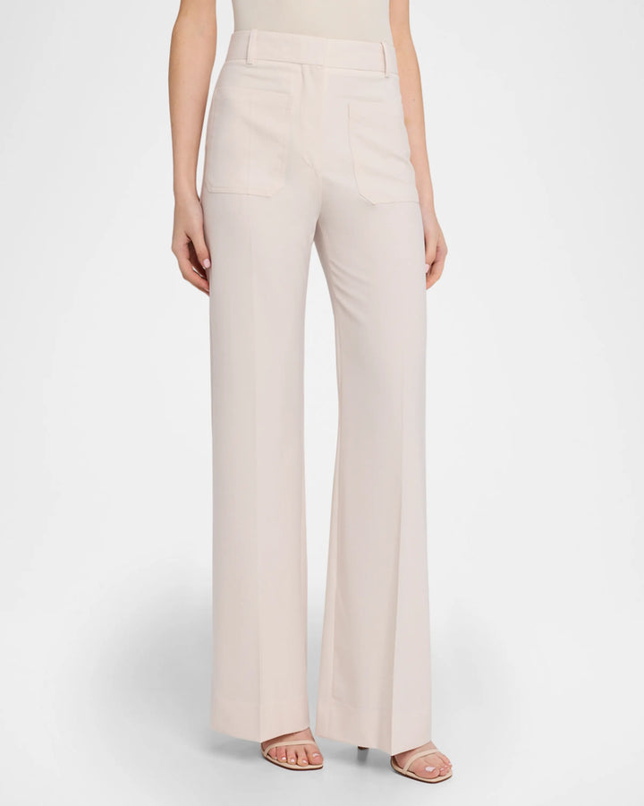 Alina Patch-Pocket Wide-Leg Trousers - Ivory