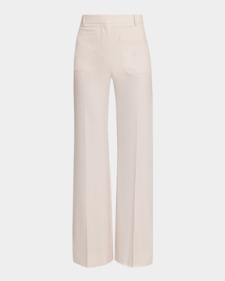 Alina Patch-Pocket Wide-Leg Trousers - Ivory