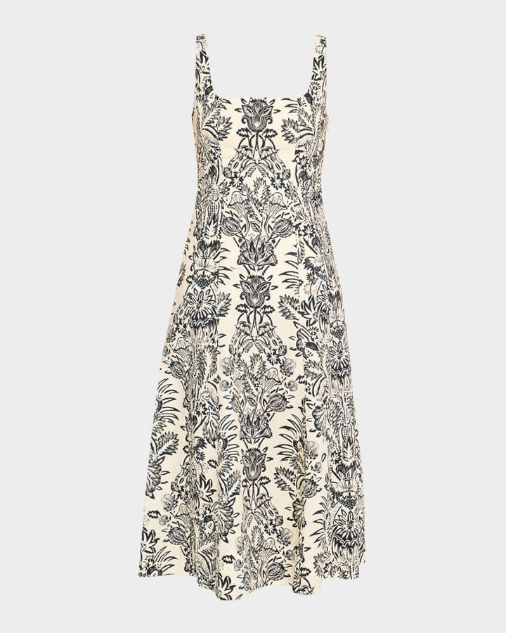 Natali Floral Midi Tank Dress - White Multi
