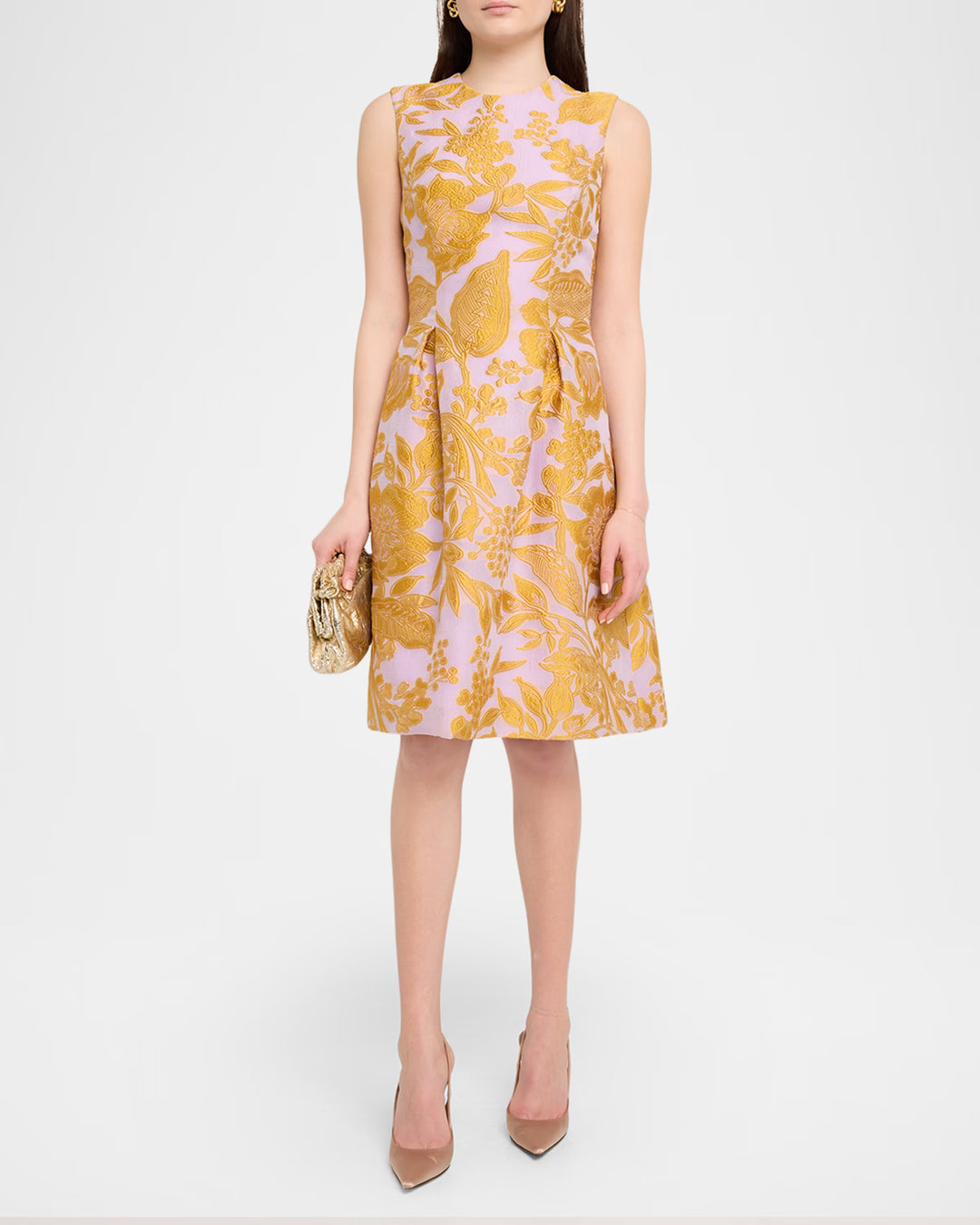 Floral Fil Coupé Midi Dress