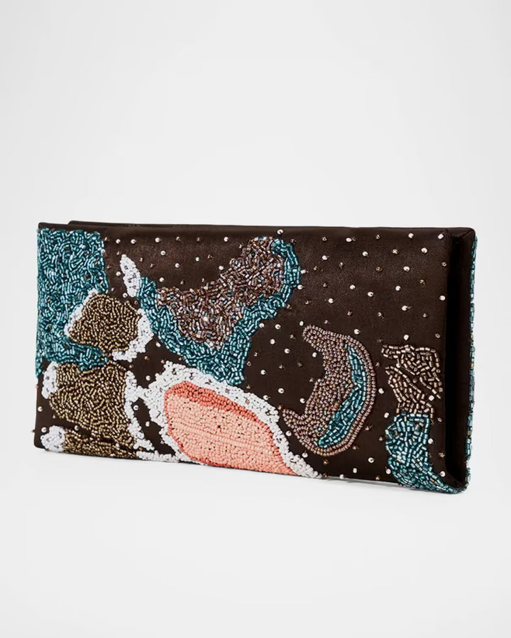 Muse Beaded Satin Clutch Bag