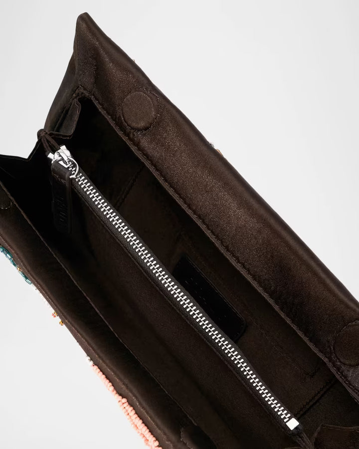Muse Beaded Satin Clutch Bag
