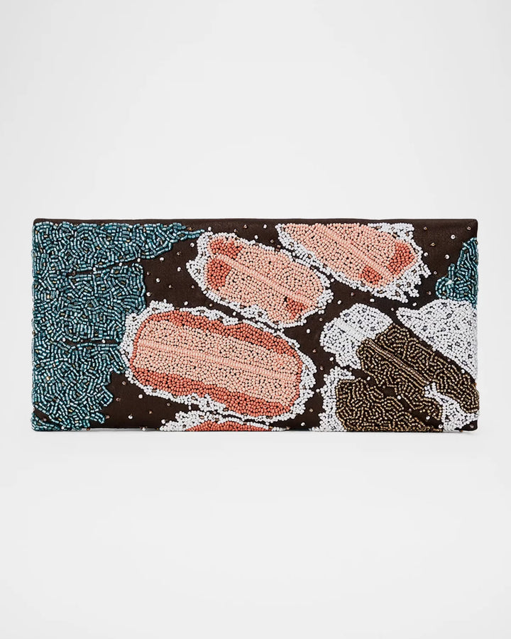 Muse Beaded Satin Clutch Bag