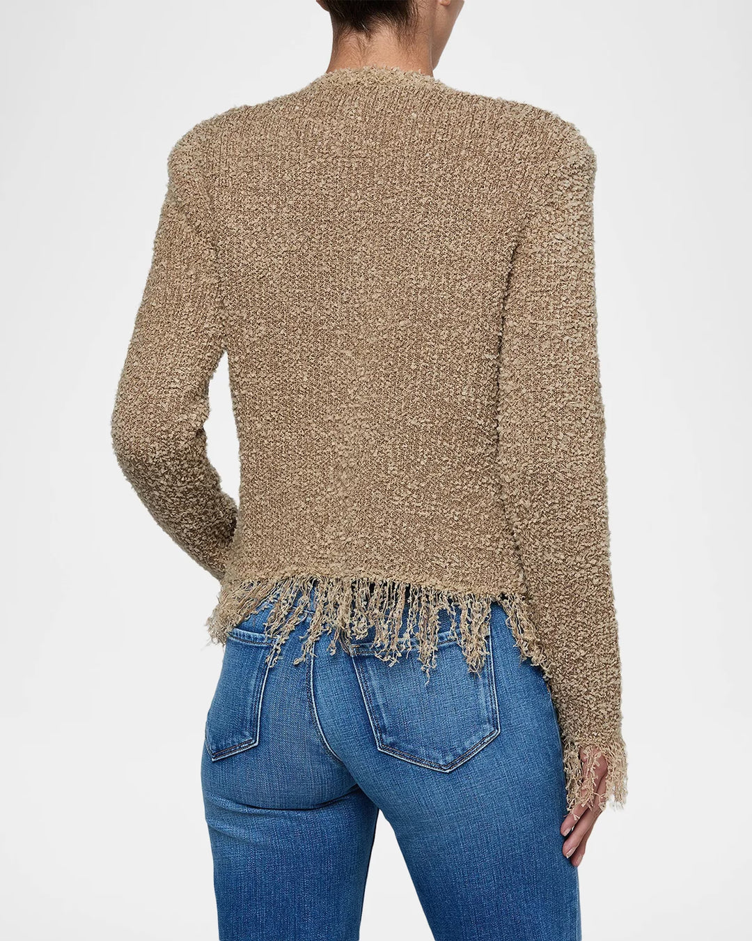 Mireille Fringe Trim Cardigan - Camel