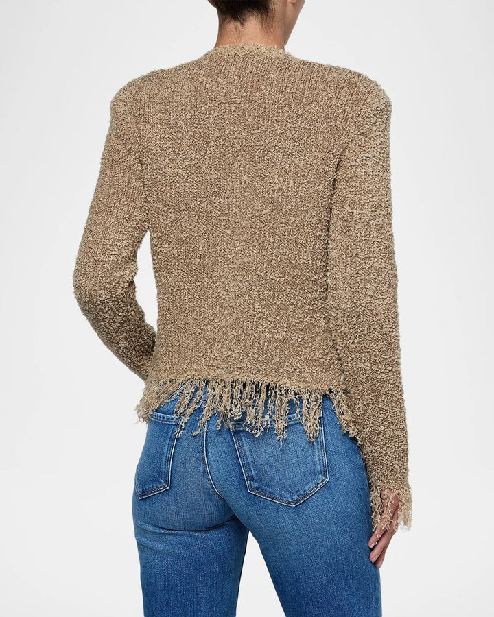 Mireille Fringe Trim Cardigan - Camel