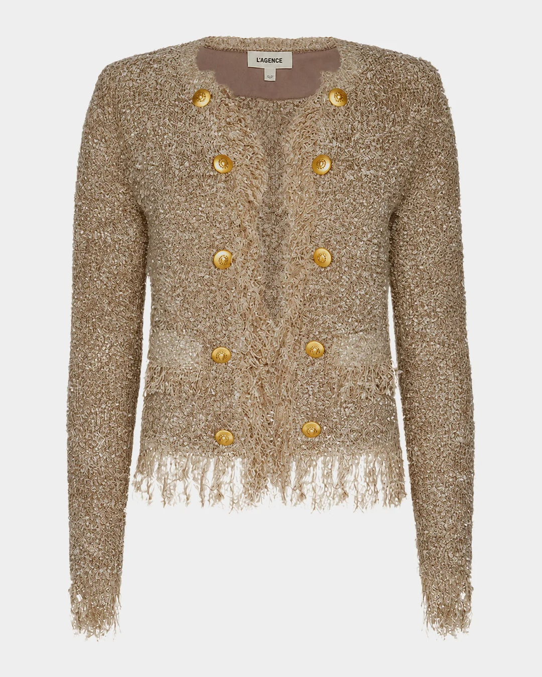 Mireille Fringe Trim Cardigan - Camel