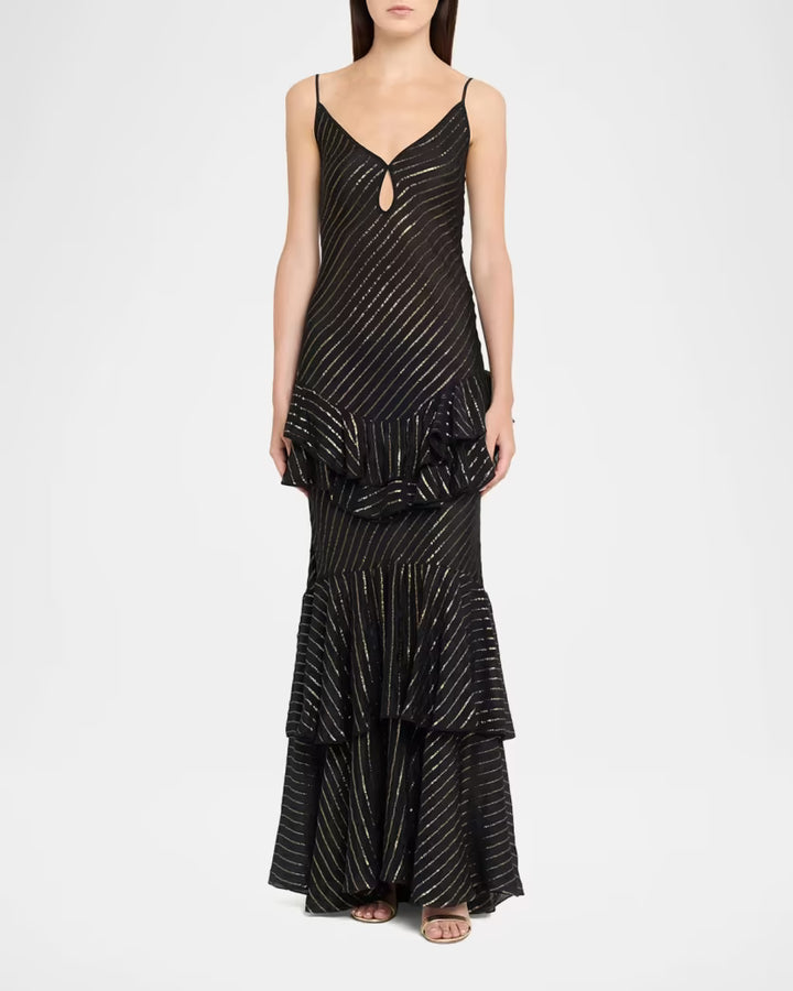 Silk Reinterpretation Maxi Dress - Black Multi