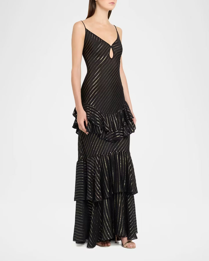 Silk Reinterpretation Maxi Dress - Black Multi