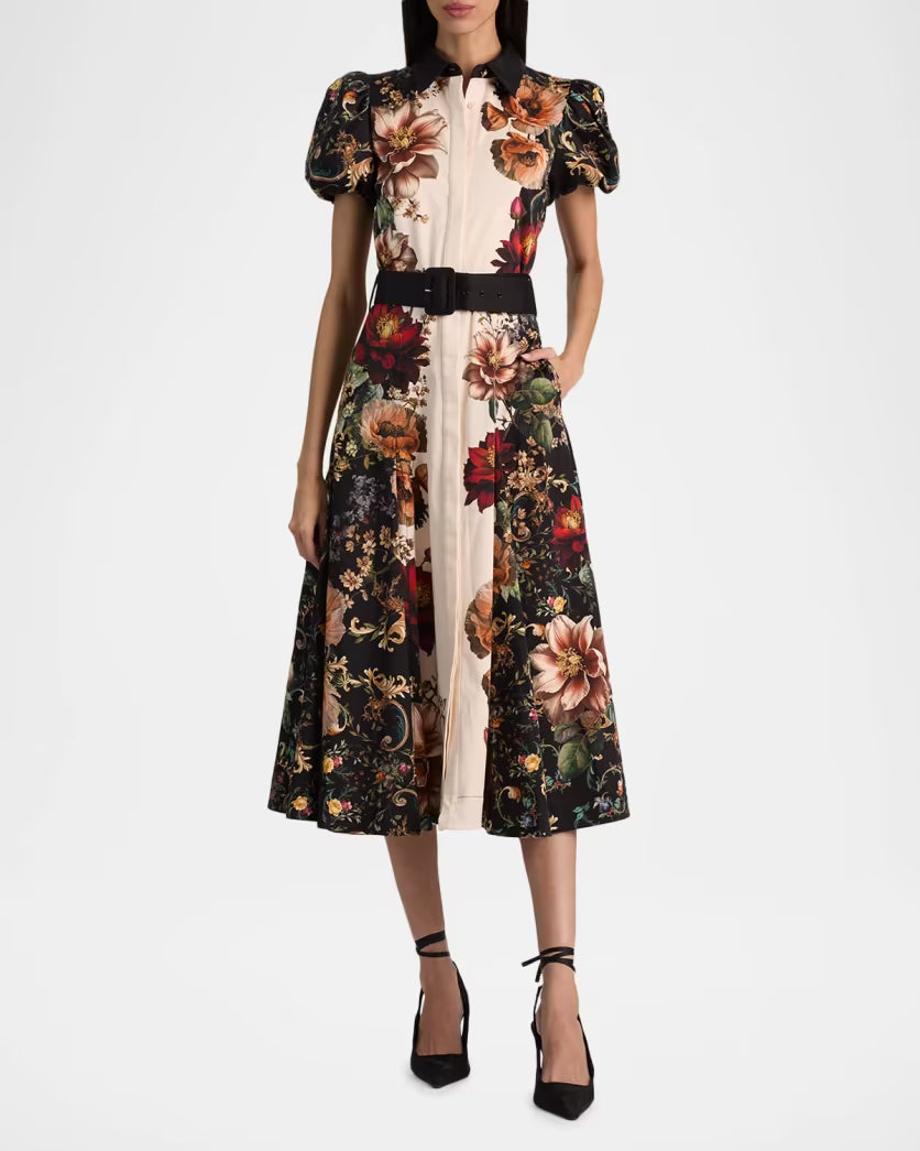 Henrietta Floral Belted Midi Dress