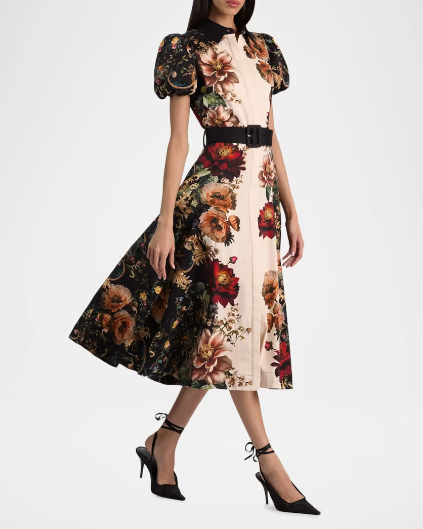 Henrietta Floral Belted Midi Dress