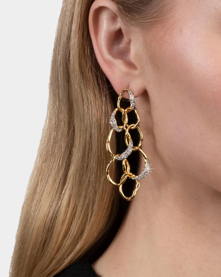Solanales Crystal Earrings - Gold