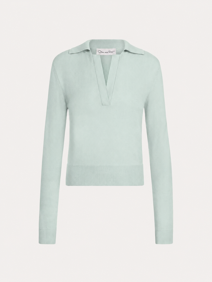 Long Sleeve Polo - Seafoam