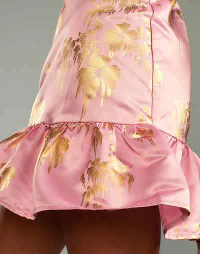 DRIPPING IN GOLD DRESS - Blush Gold Foil