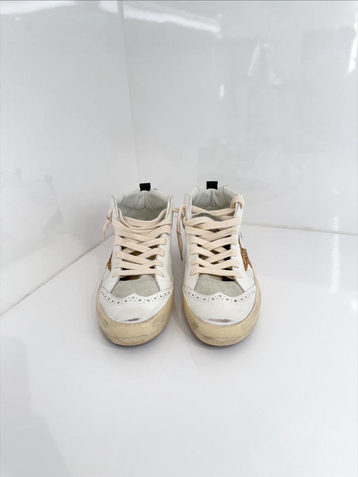 MIDSTAR LEATHER SNEAKER - Gold/Brown