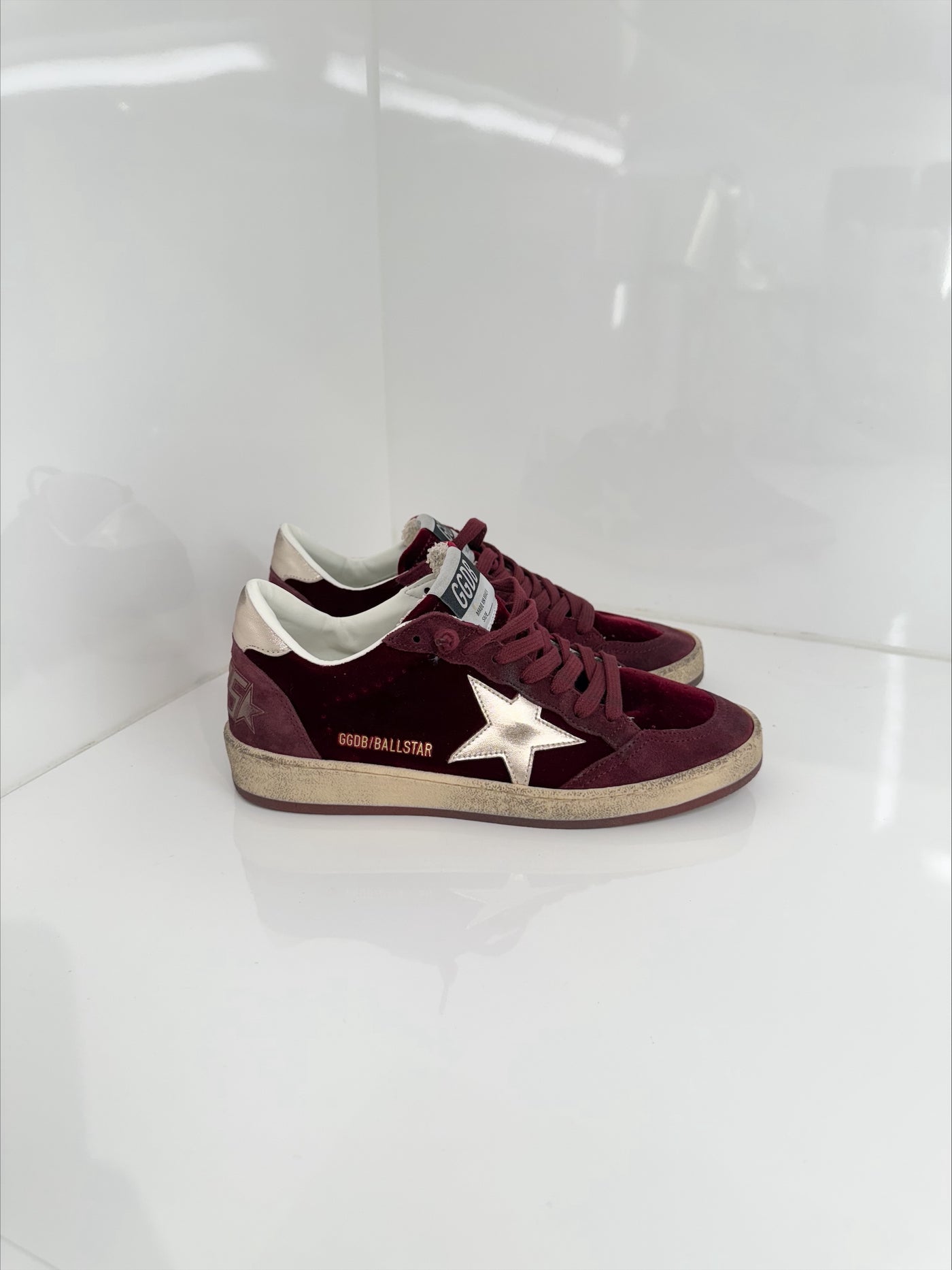 BALLSTAR VELVET SNEAKER -  Garnet/Gold