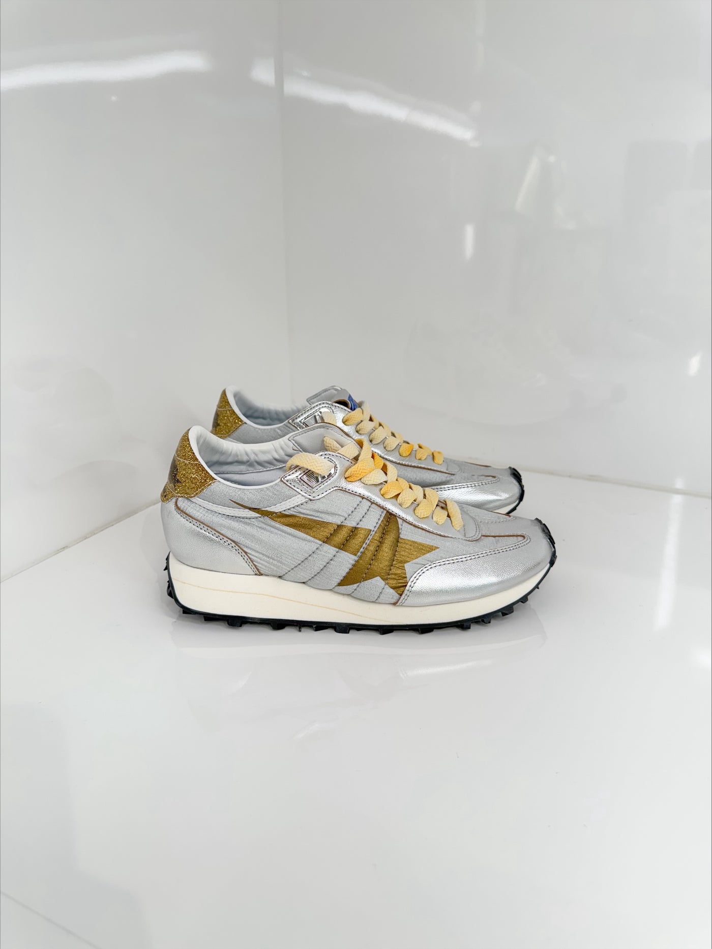 RUNNING MARATHON NYLON SNEAKER - Silver/Gold