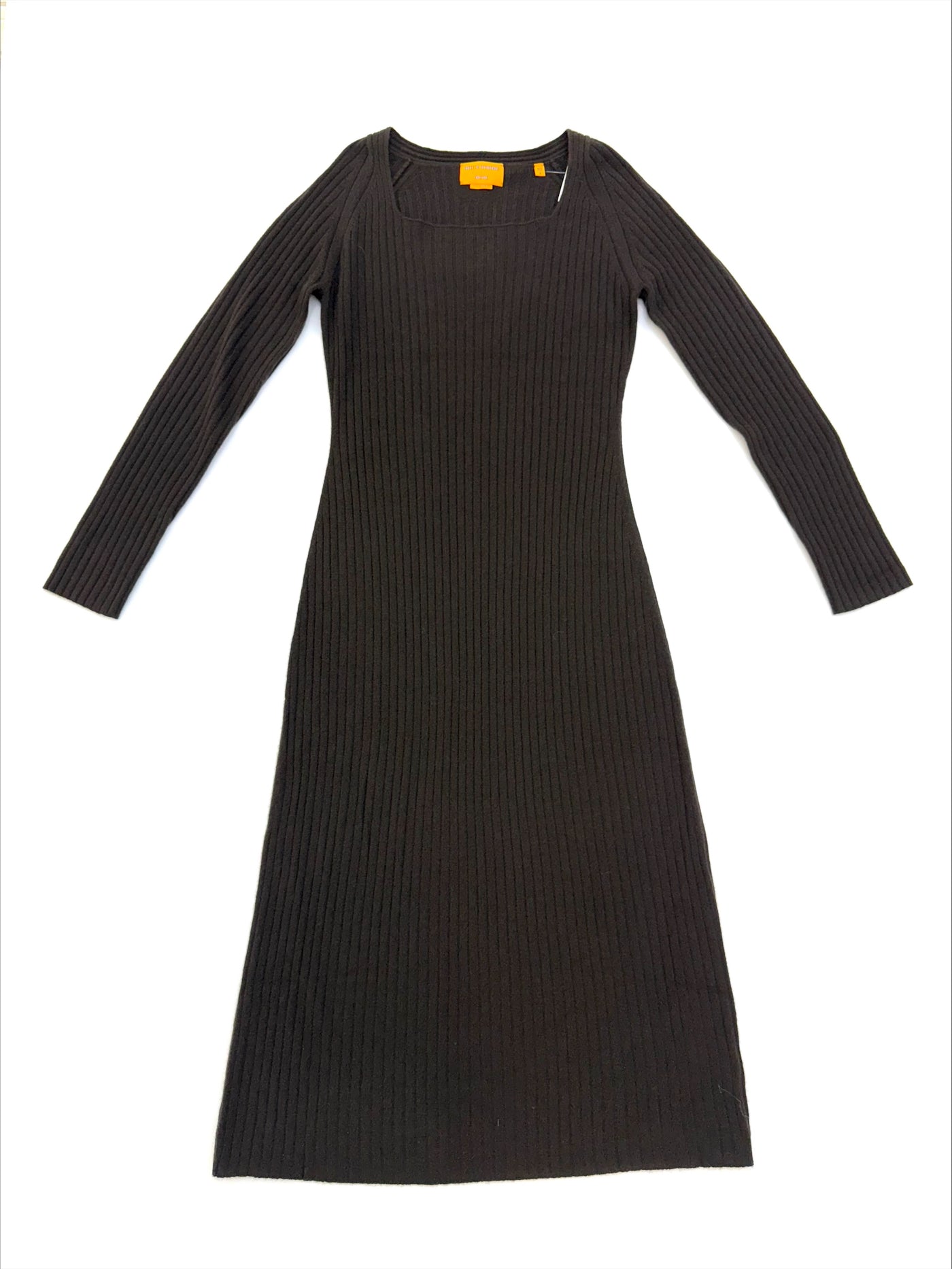 WIDE RIB SWEATER DRESS - Chocolate