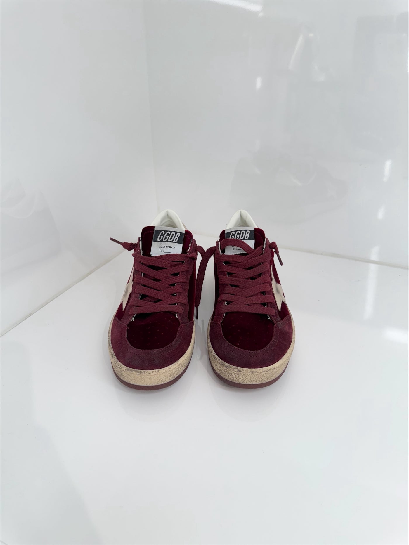 BALLSTAR VELVET SNEAKER -  Garnet/Gold