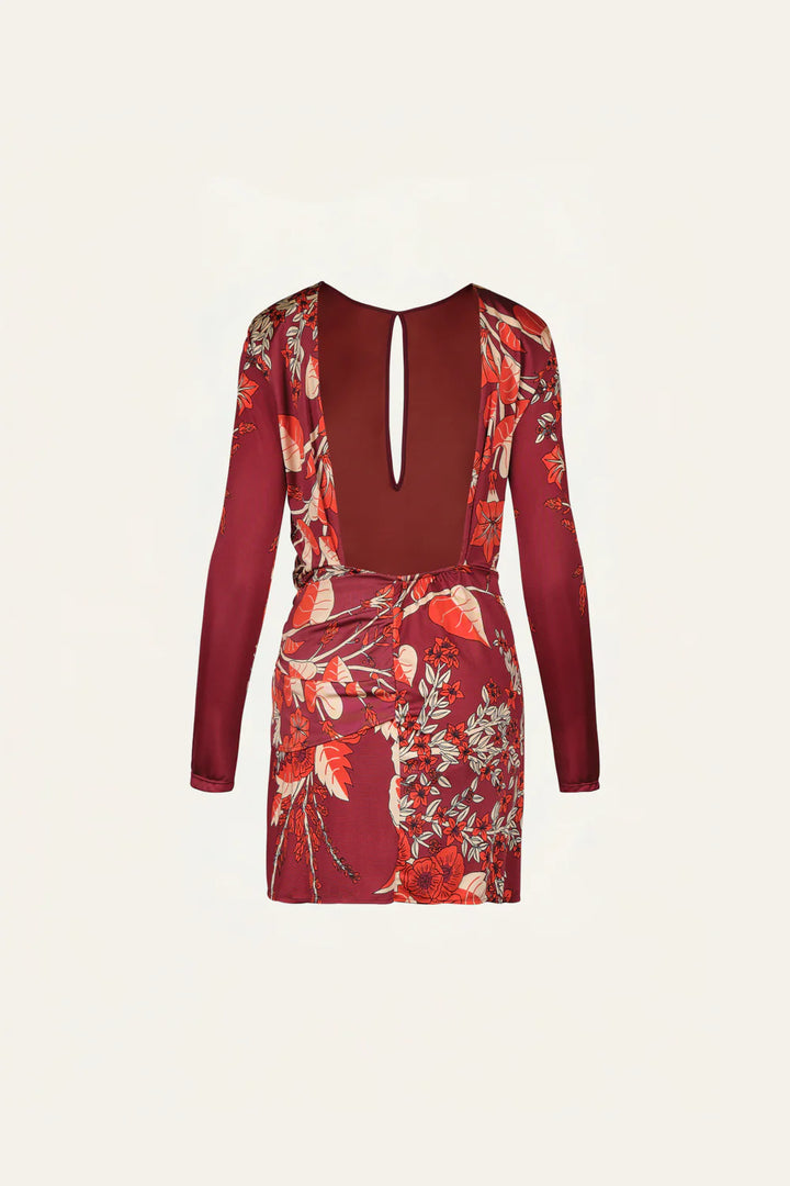 Rainforest Canopy Mini Dress - Garnet