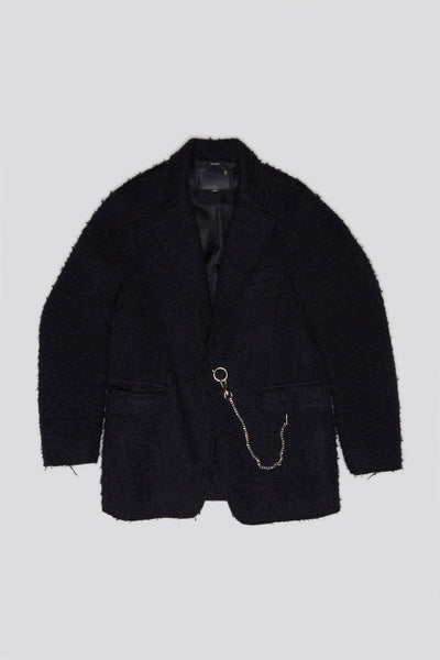 Raw Cut Ragged Blazer - Black Wool