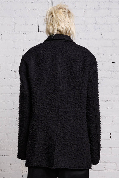 Raw Cut Ragged Blazer - Black Wool